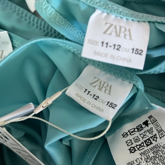ZARA 2 Piece Tiffany Blue Floral Bikini 9-10, 11-12 NWT - Picture 12 of 14